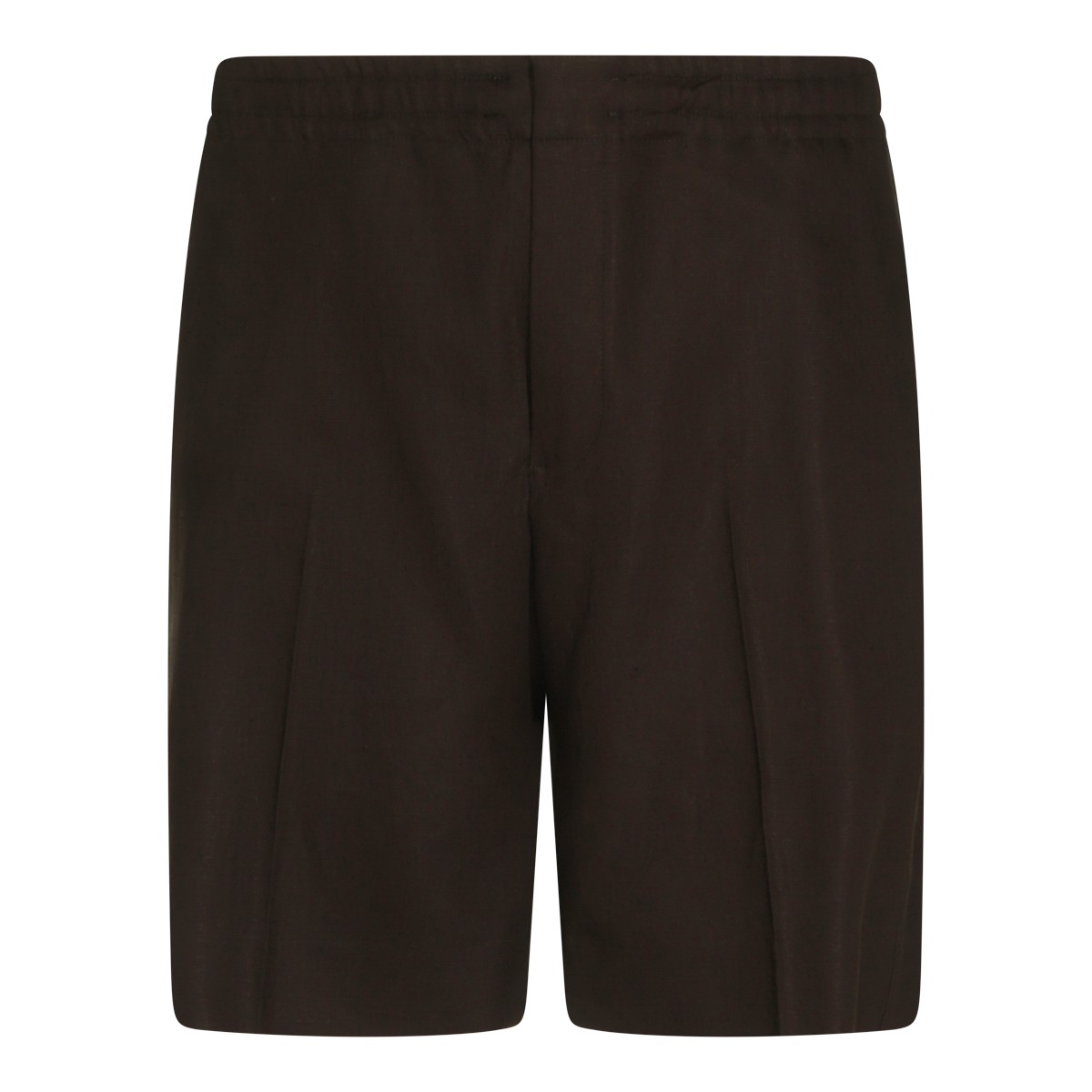 DARK BROWN LINEN SHORTS