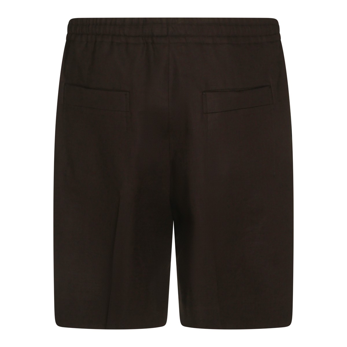 DARK BROWN LINEN SHORTS