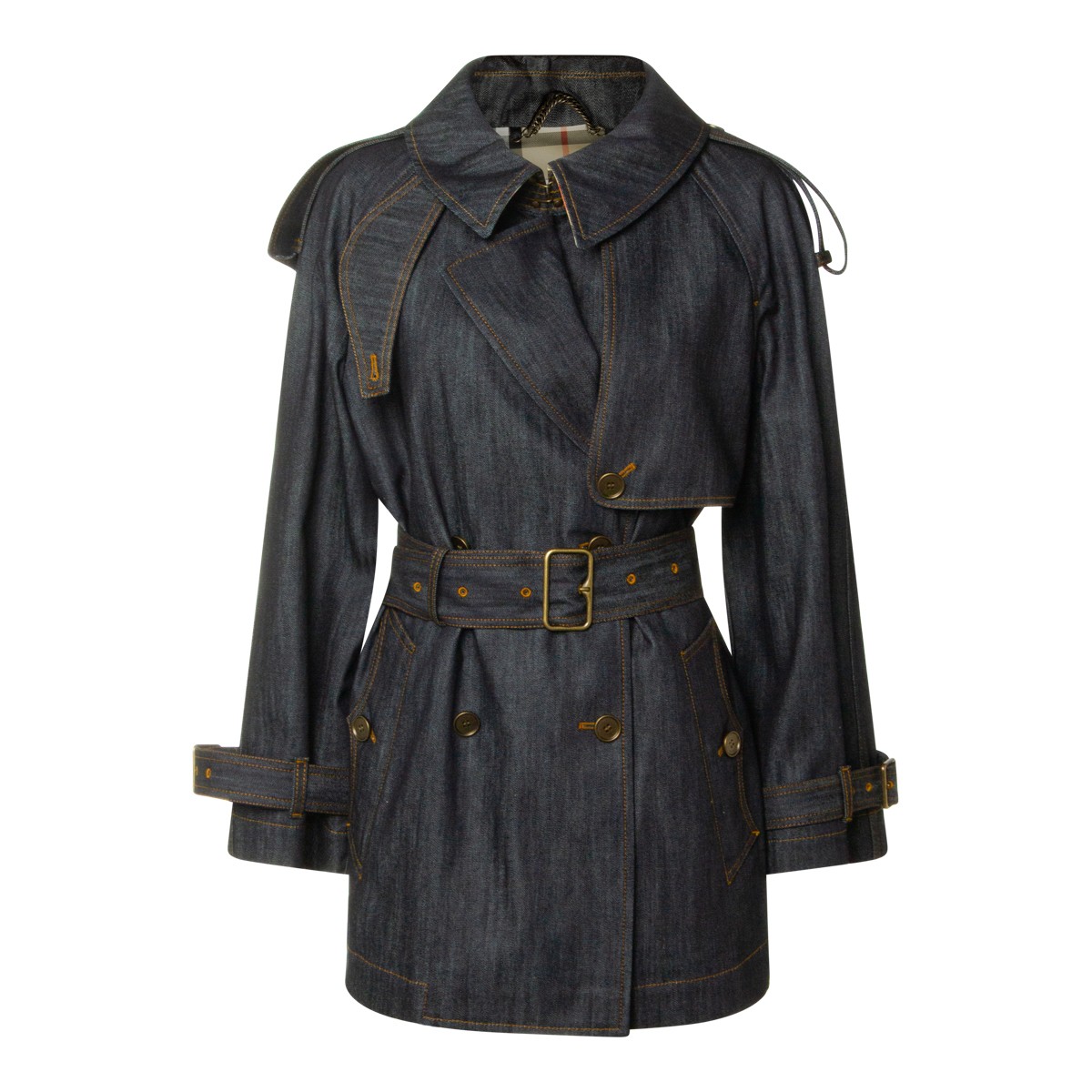 DARK BLUE COTTON TRENCH COAT