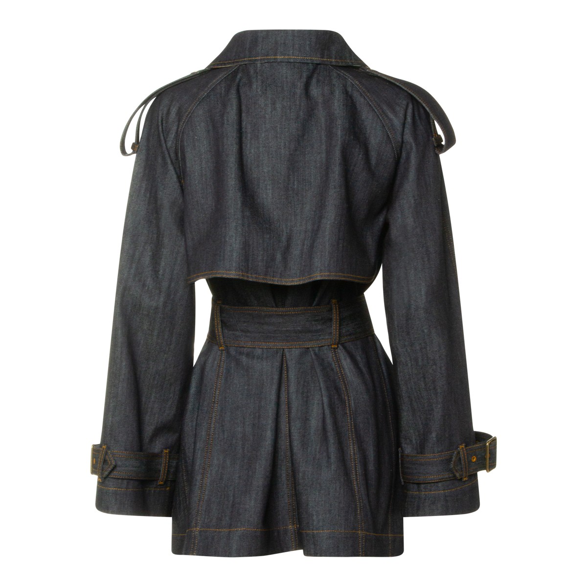 DARK BLUE COTTON TRENCH COAT