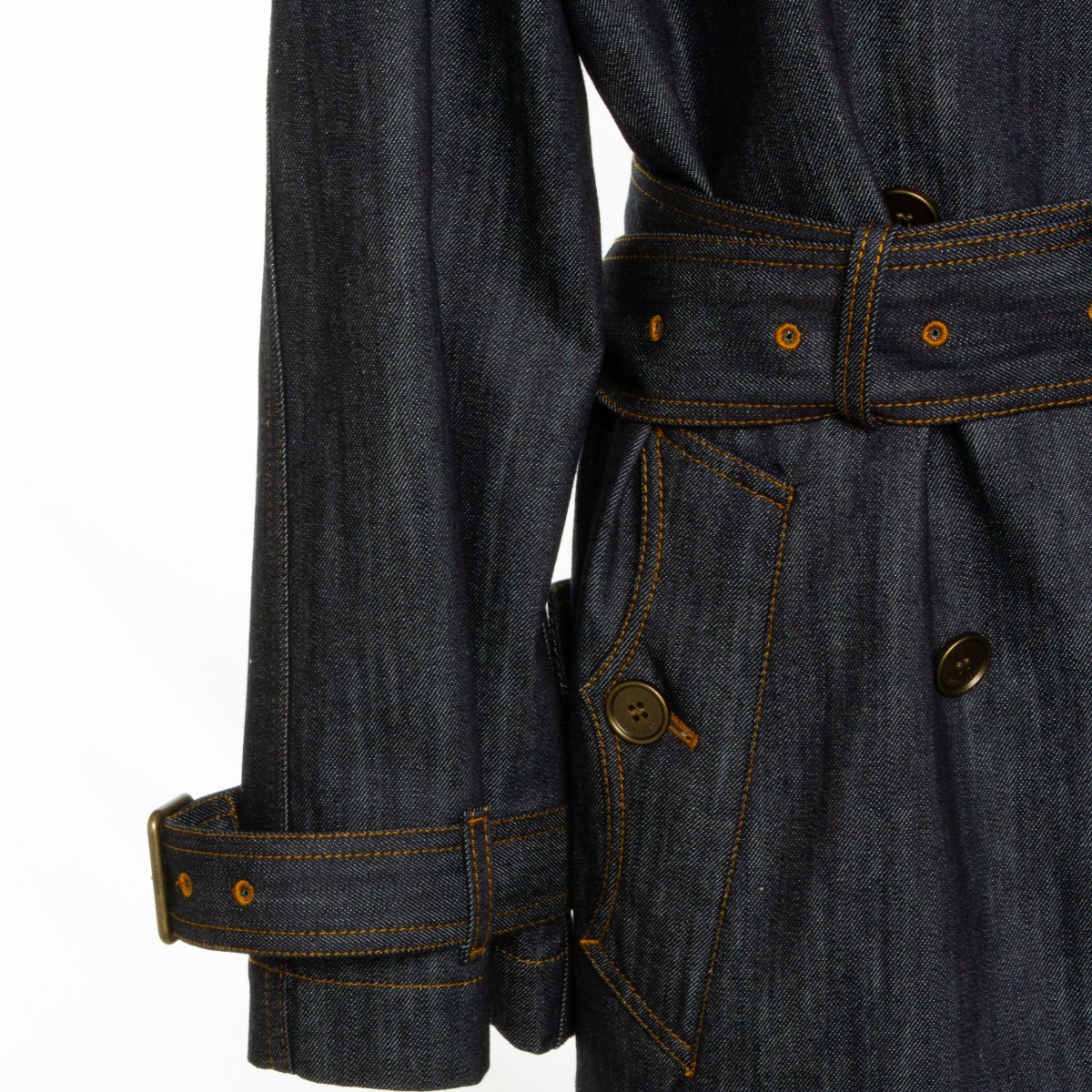 DARK BLUE COTTON TRENCH COAT