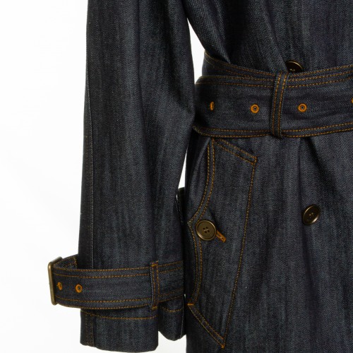 DARK BLUE COTTON TRENCH COAT