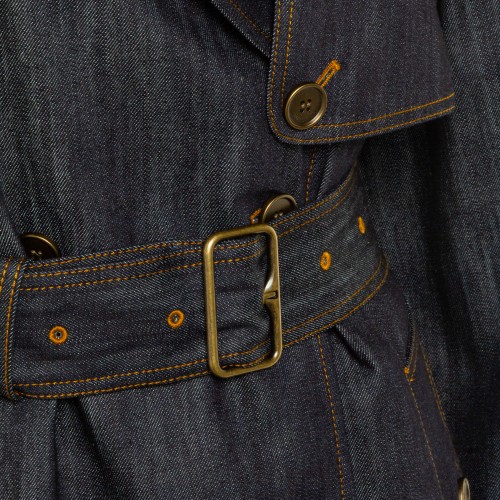 DARK BLUE COTTON TRENCH COAT