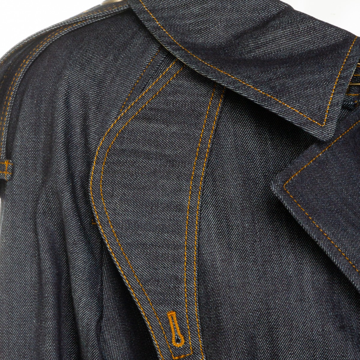 DARK BLUE COTTON TRENCH COAT