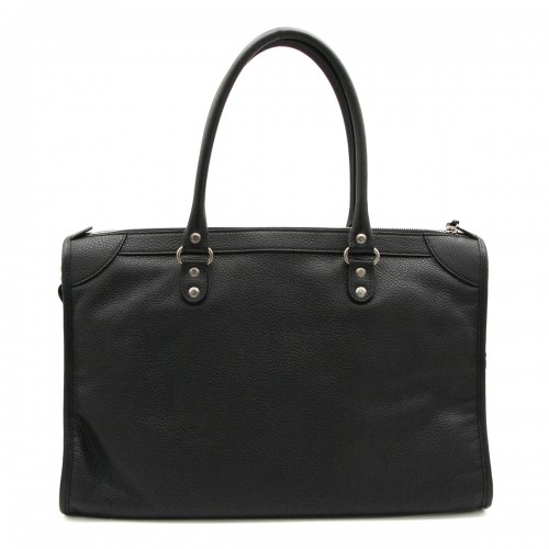 BLACK LEATHER LE CITY TOP HANDLE BAG