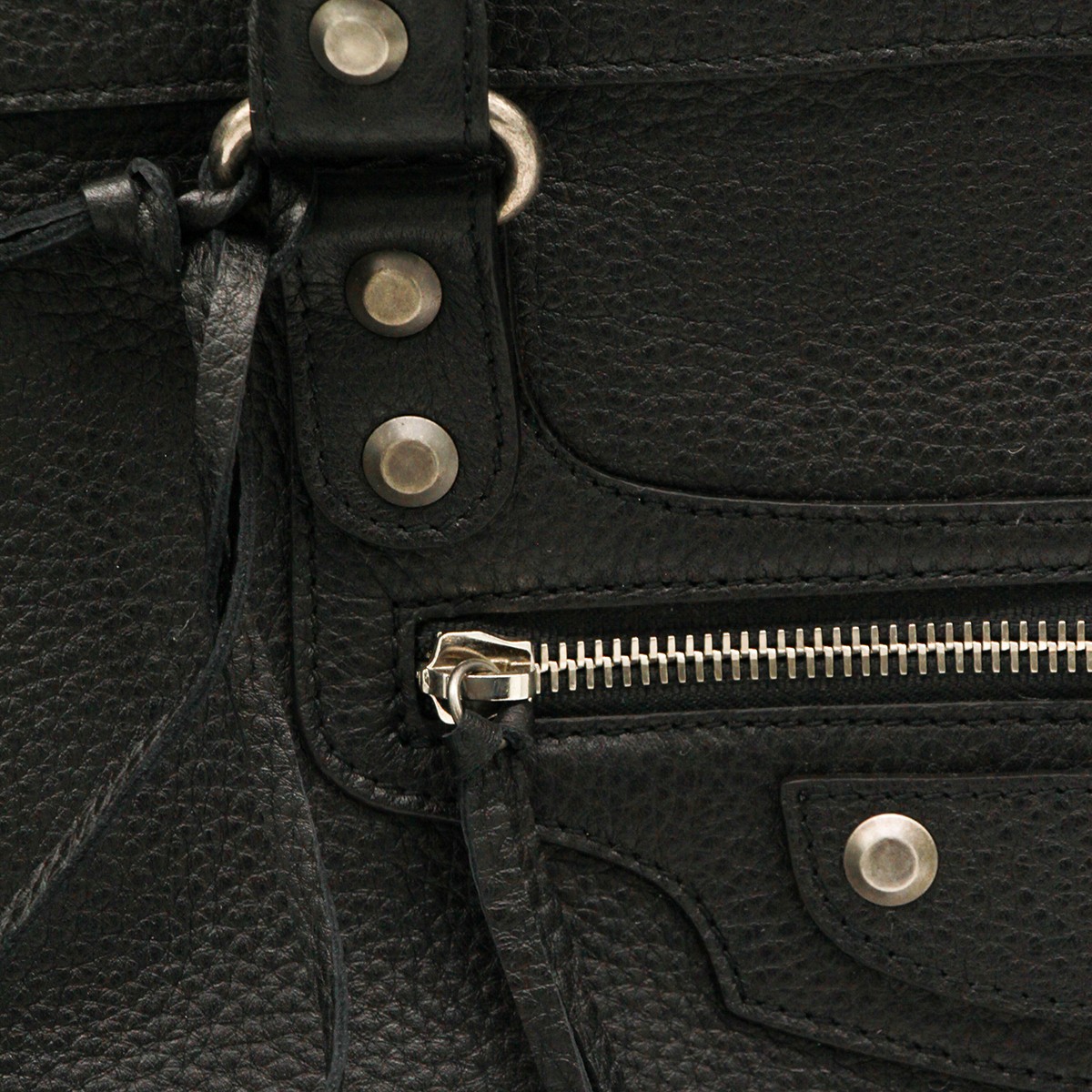 BLACK LEATHER LE CITY TOP HANDLE BAG