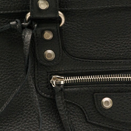 BLACK LEATHER LE CITY TOP HANDLE BAG