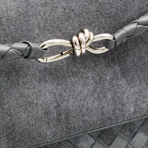 GREY LEATHER ANDIAMO MESSENGER