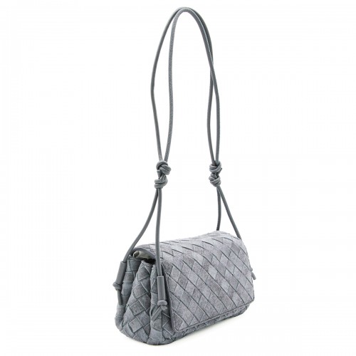 GREY LEATHER NOTTURNO POUCH 2