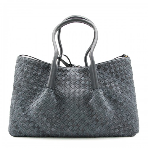 GREY LEATHER PINACOTECA LARGE BAG