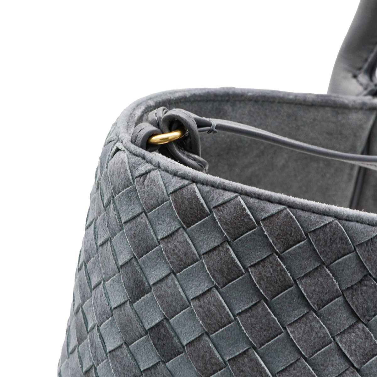 GREY LEATHER PINACOTECA LARGE BAG