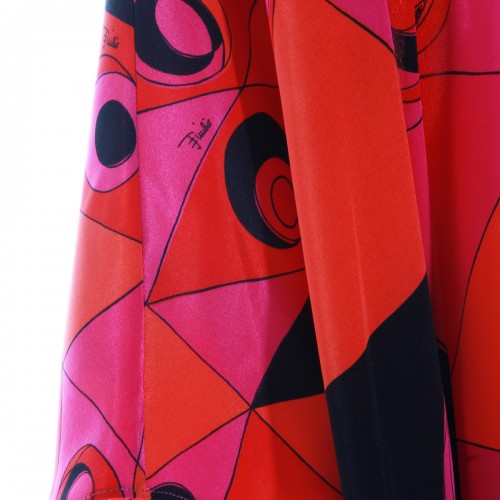 FUCHSIA AND BLACK SILK DRESS