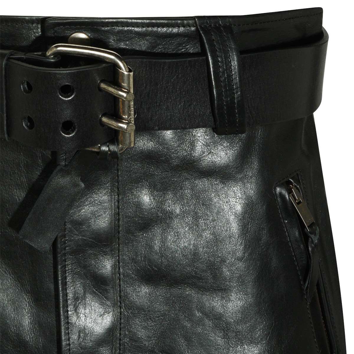 BLACK LEATHER SKIRT