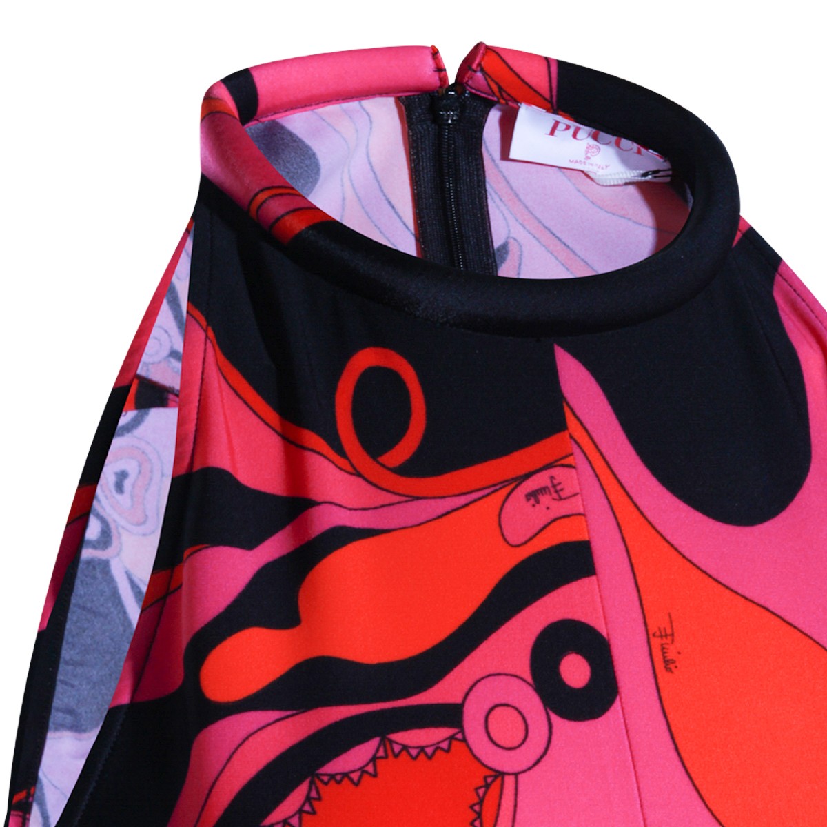 FUCHSIA AND BLACK PRINTED JUMPSUIT