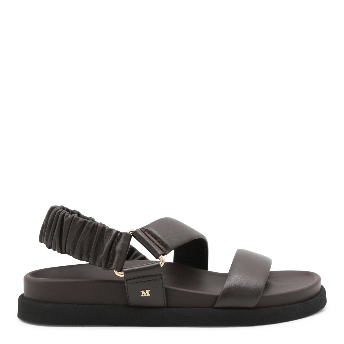 CHOCOLATE BROWN LEATHER MACRO FLATS