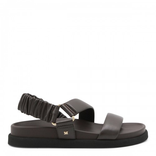 CHOCOLATE BROWN LEATHER MACRO FLATS