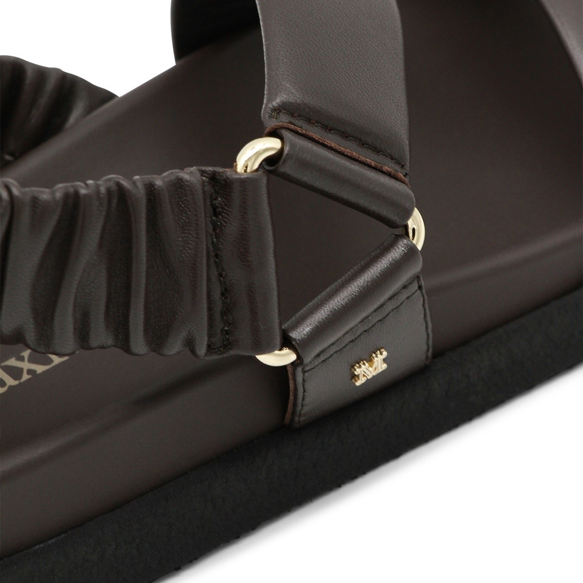 CHOCOLATE BROWN LEATHER MACRO FLATS