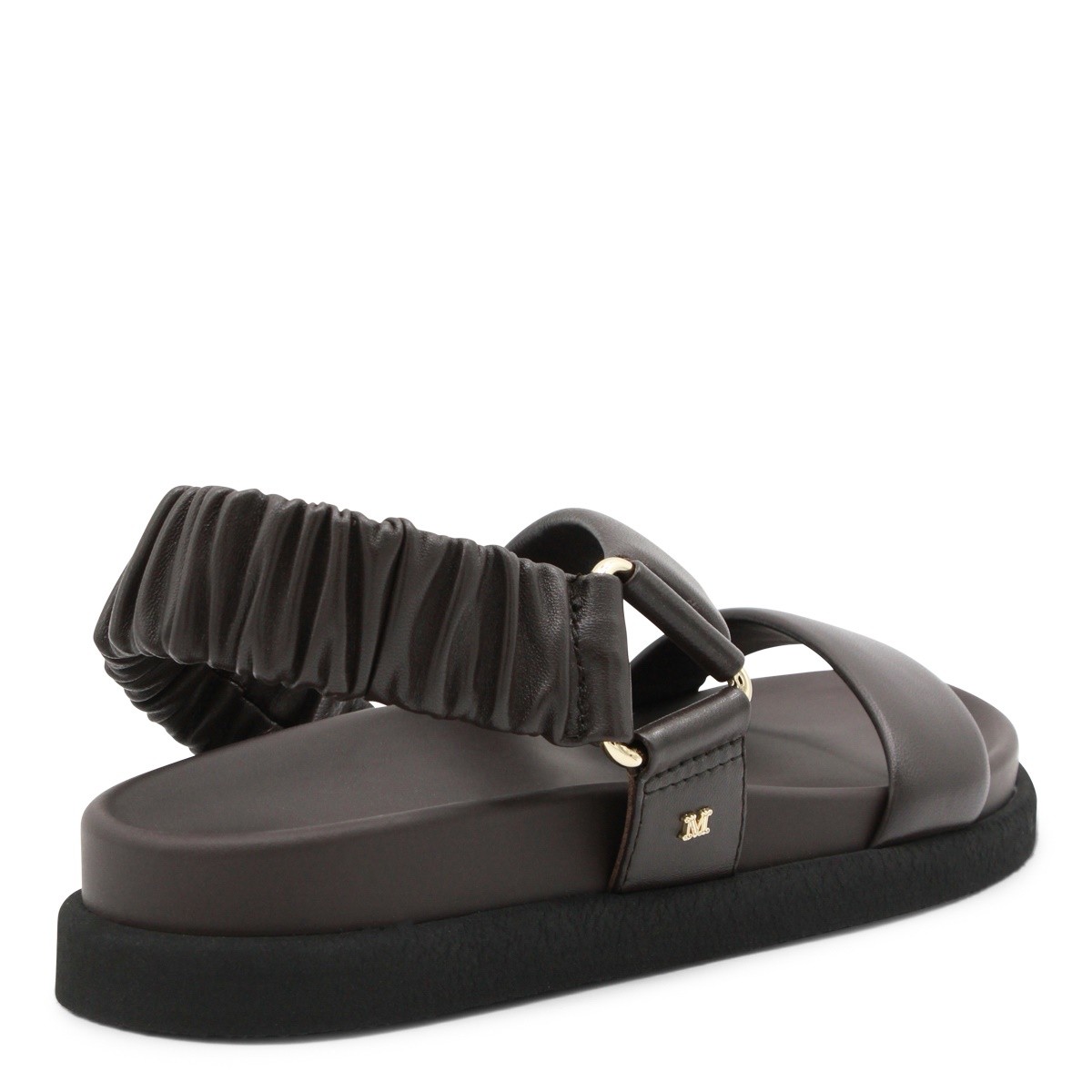 CHOCOLATE BROWN LEATHER MACRO FLATS