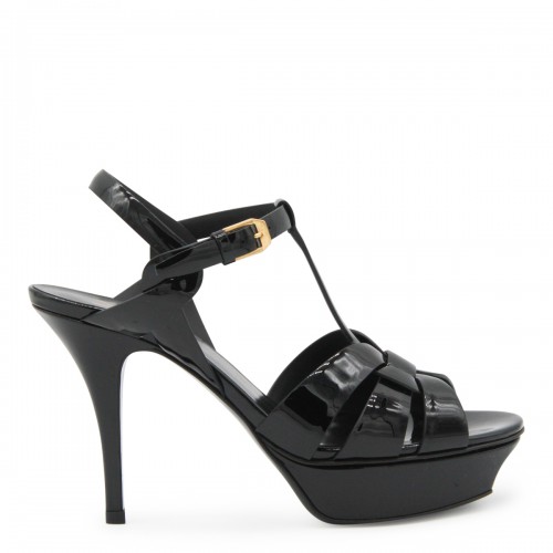 BLACK LEATHER SANDALS