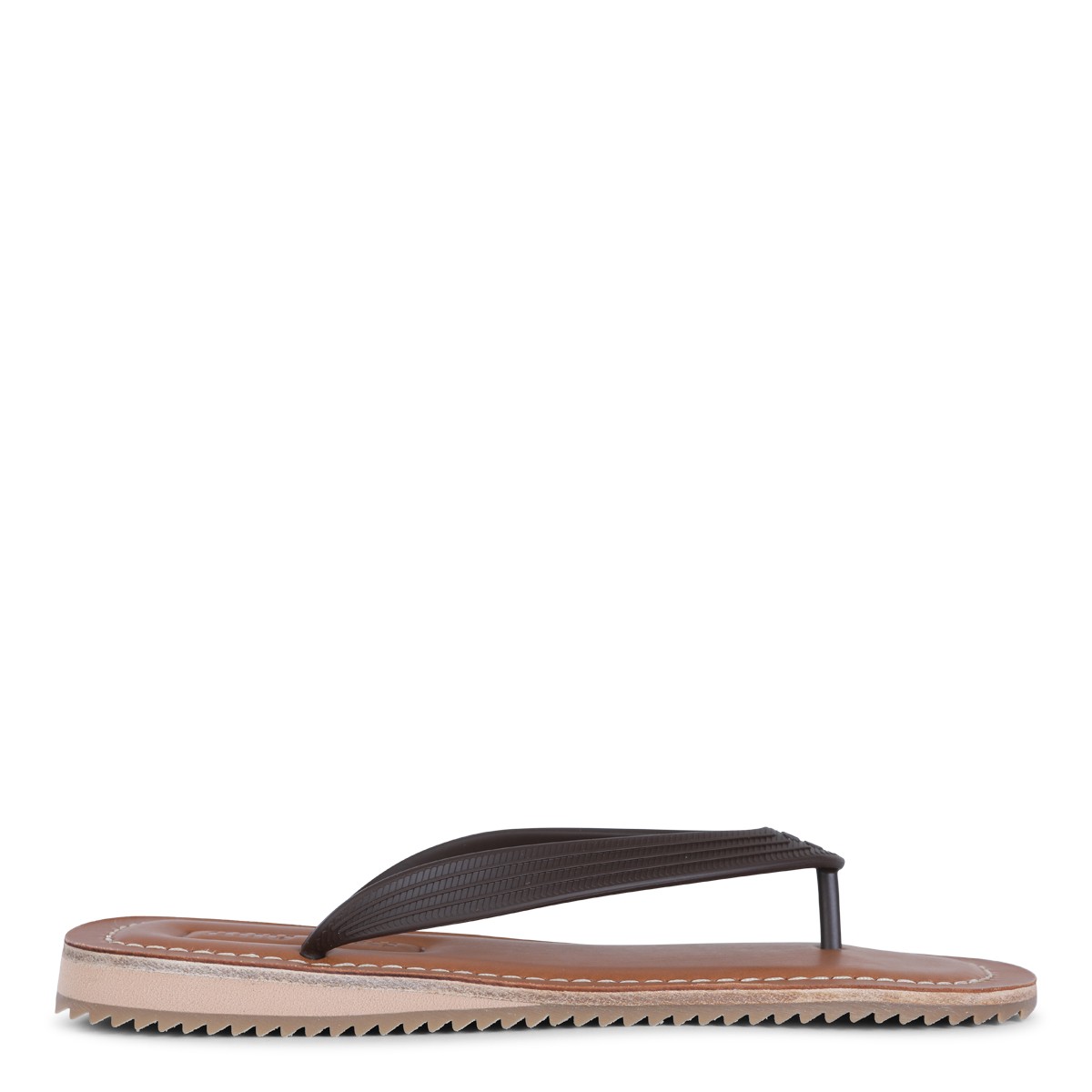 BROWN LEATHER FLAT