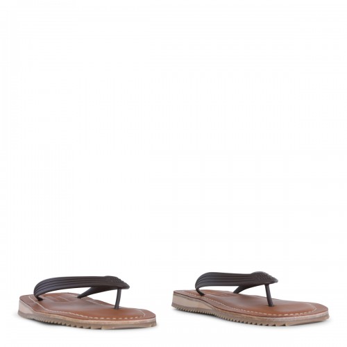 BROWN LEATHER FLAT 2