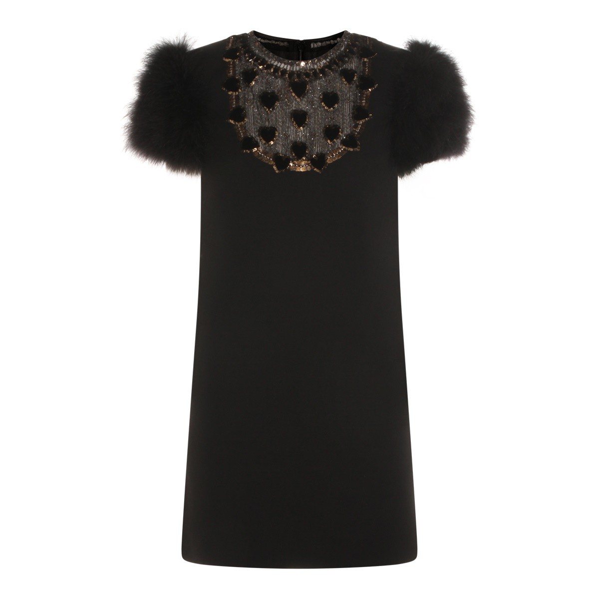 BLACK WOOL BLEND DRESS