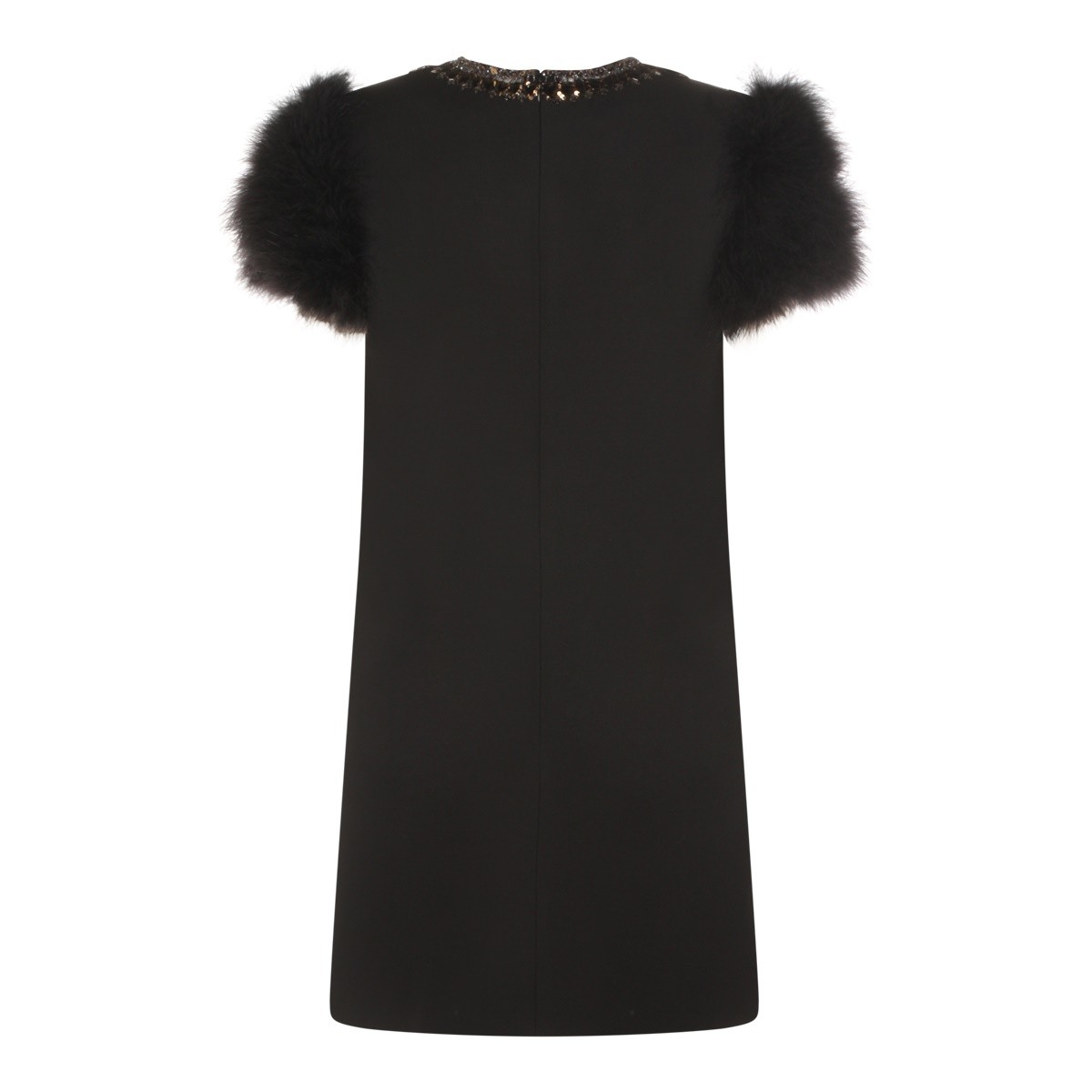 BLACK WOOL BLEND DRESS