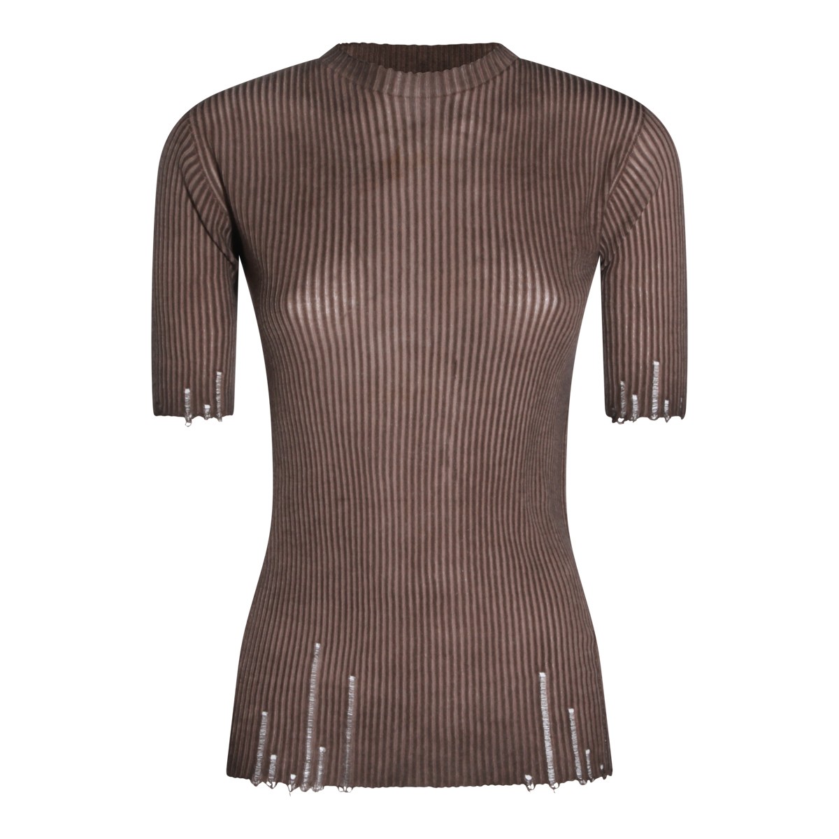 BROWN WOOL T-SHIRT