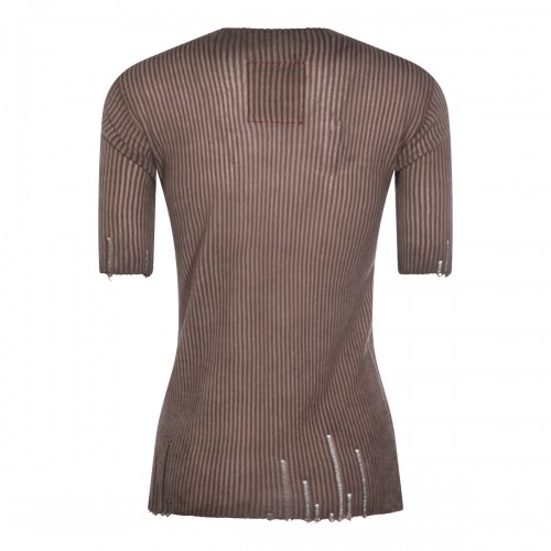 BROWN WOOL T-SHIRT