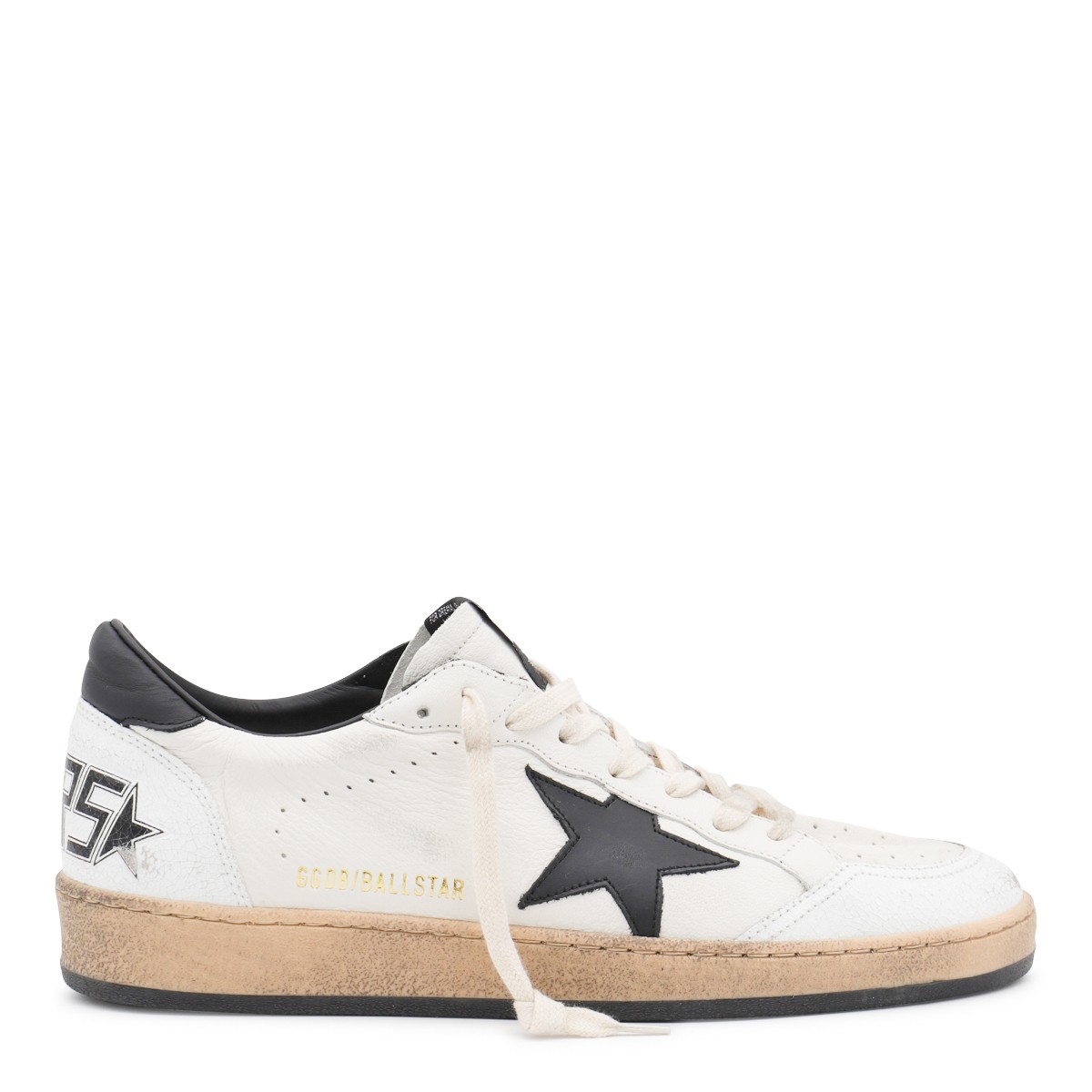 WHITE AND BLAVK LEATHER BALLSTAR...