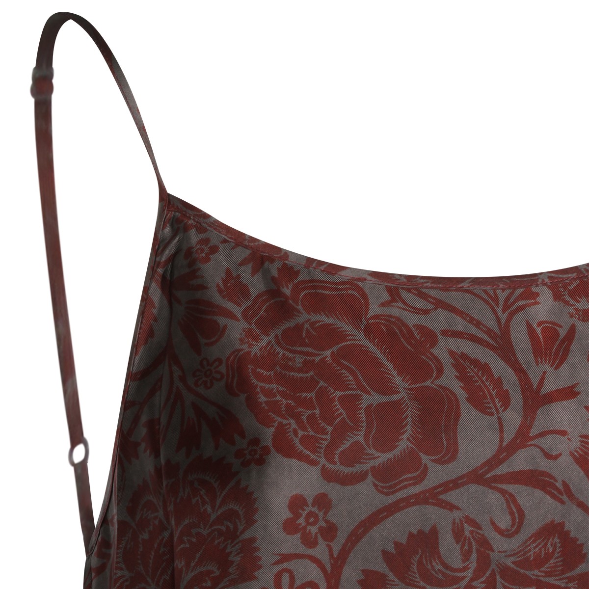 GREY AND RED VISCOSE BLEND DRESS