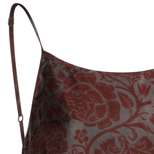GREY AND RED VISCOSE BLEND DRESS