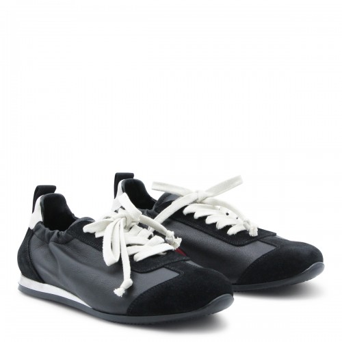 BLACK LEATHER SNEAKERS