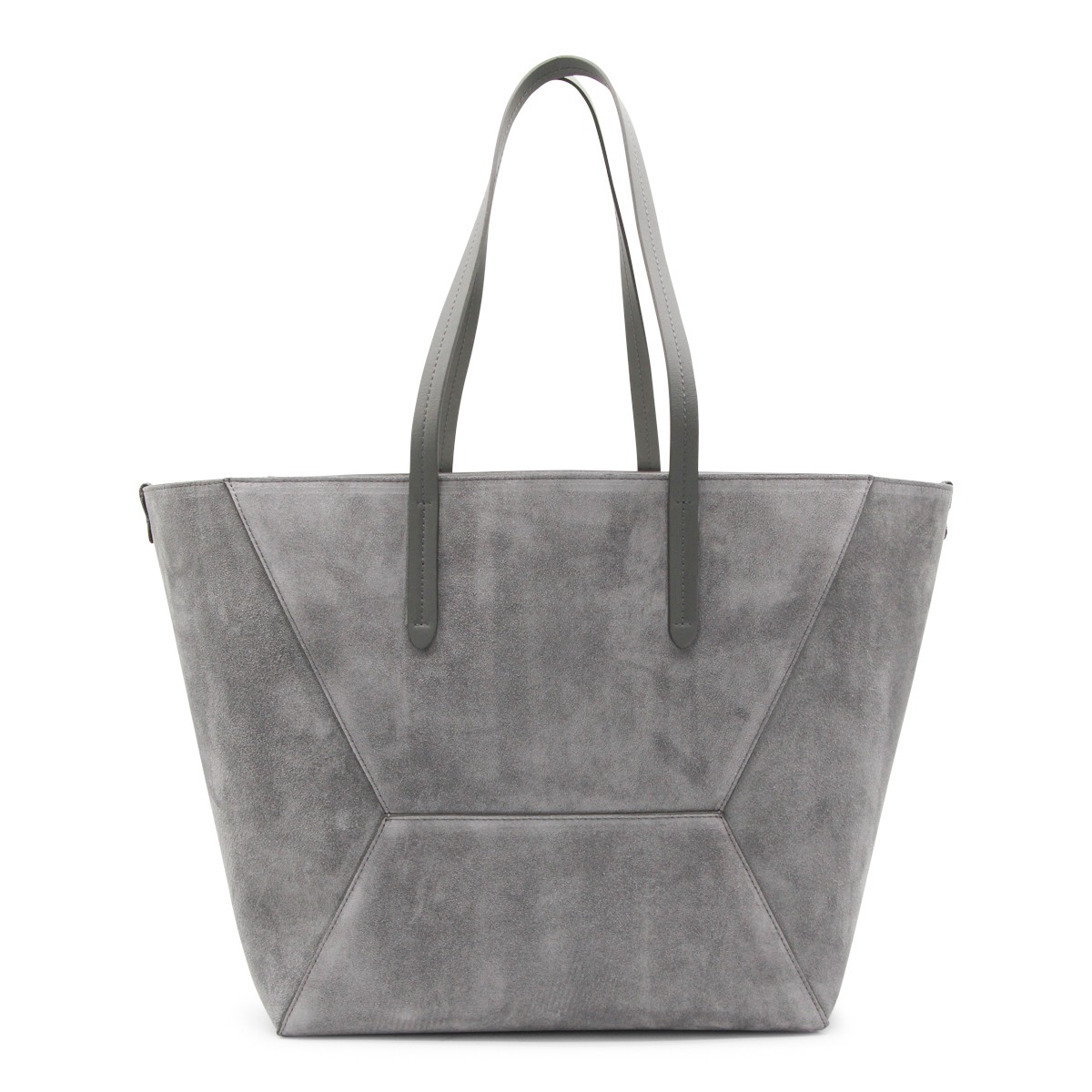 GREY LEATHER TOTE
