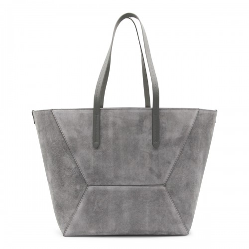 GREY LEATHER TOTE