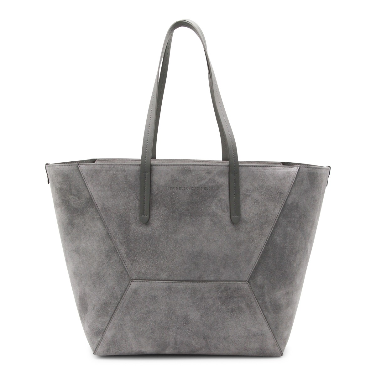 GREY LEATHER TOTE