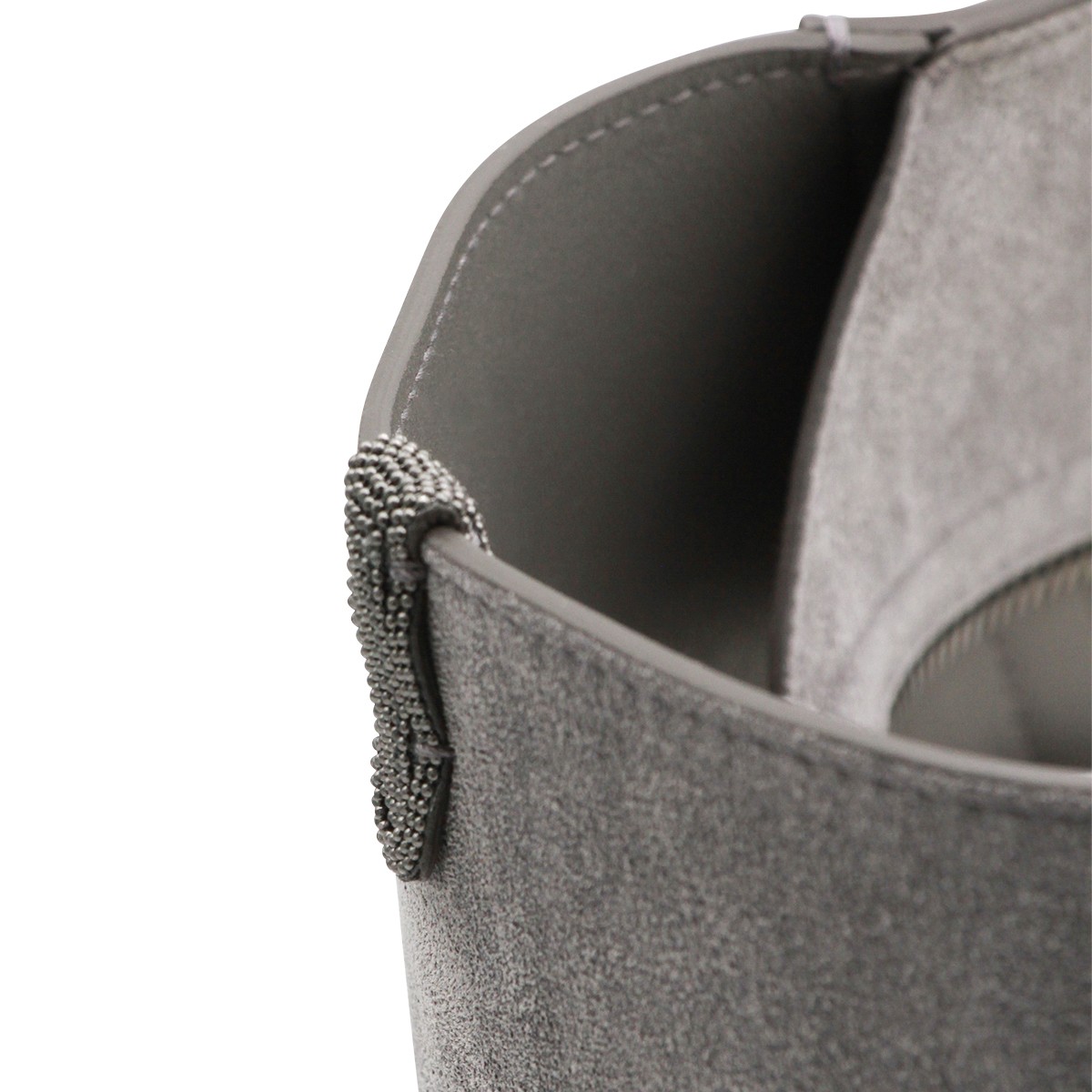 GREY LEATHER TOTE