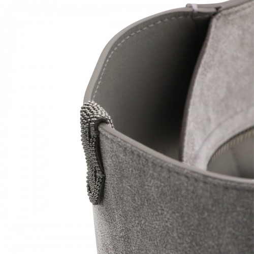 GREY LEATHER TOTE