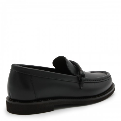 BLACK LEATHER LOAFERS