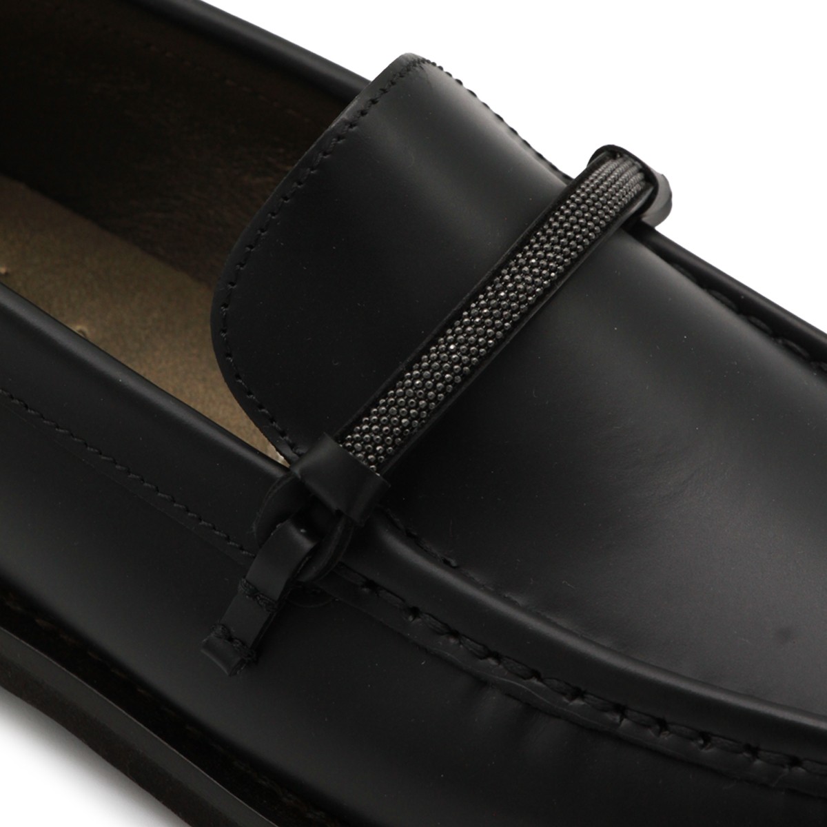 BLACK LEATHER LOAFERS
