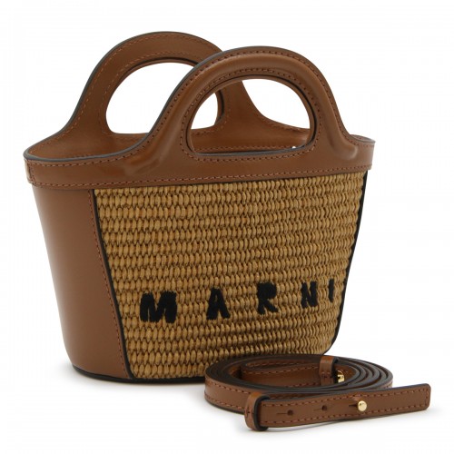 BROWN TROPICALIA MINI TOP HANDLE BAG