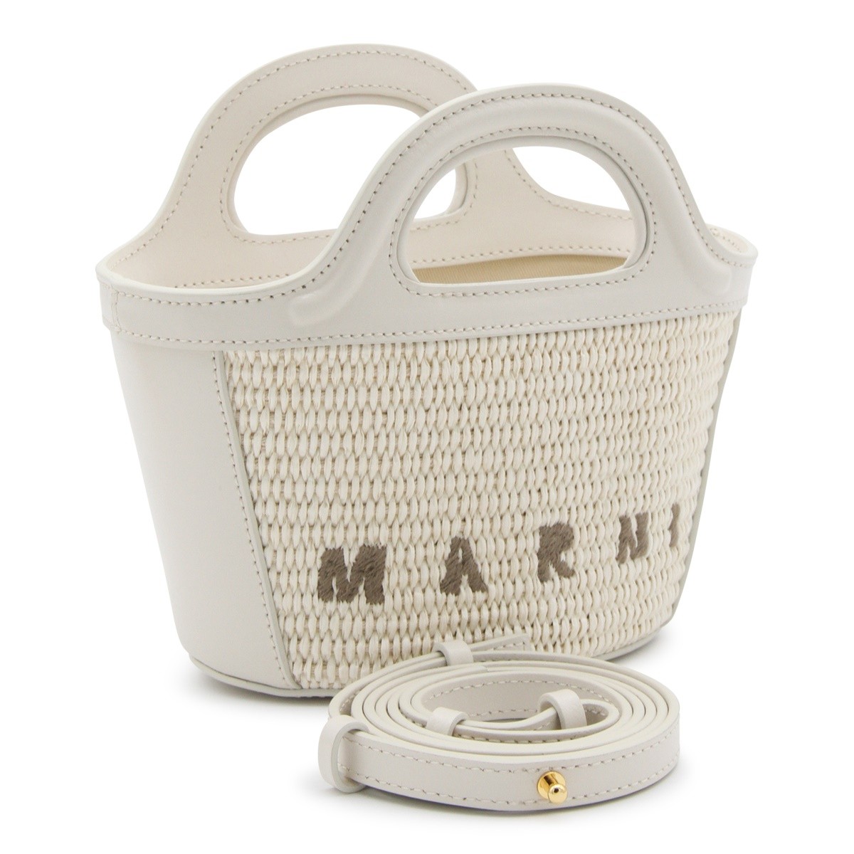 WHITE CANVAS AND LEATHER TROPICALIA...