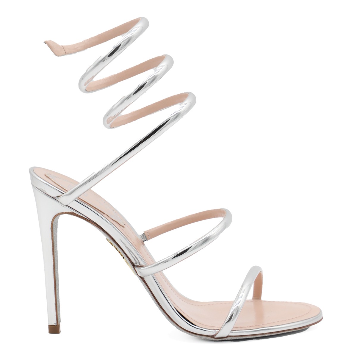 SILVER LEATHER CLEO SANDALS