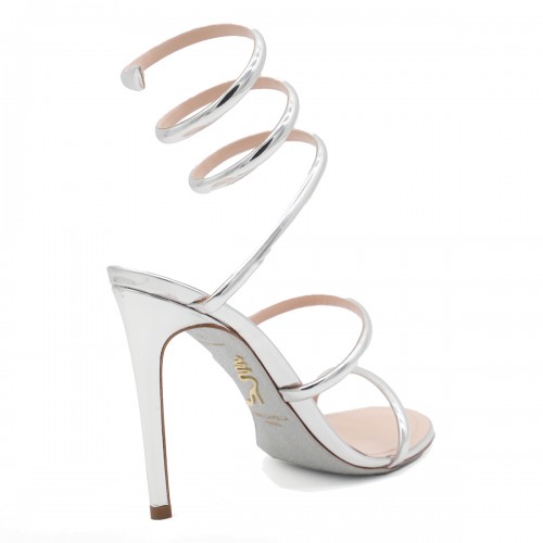 SILVER LEATHER CLEO SANDALS