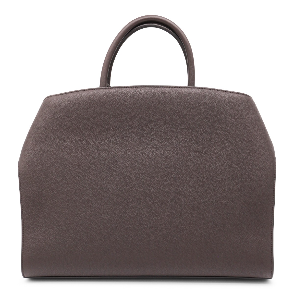 DARK BROWN LEATHER HUG TOP HANDLE BAG