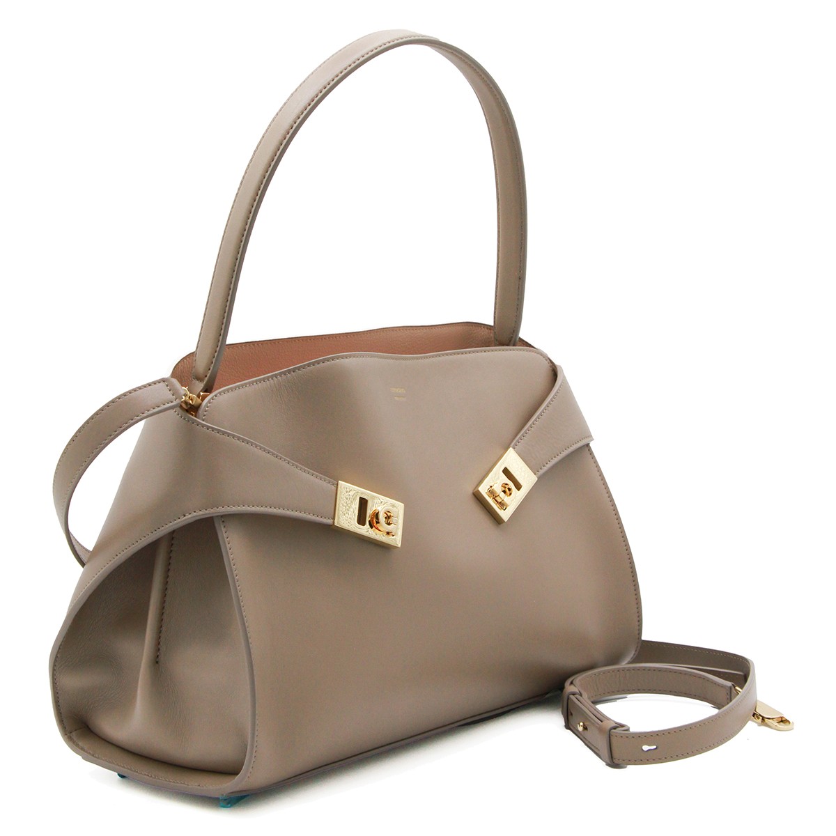TAUPE LEATHER HUG SH S TOTE