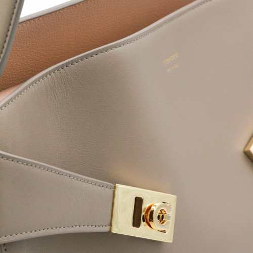 TAUPE LEATHER HUG SH S TOTE