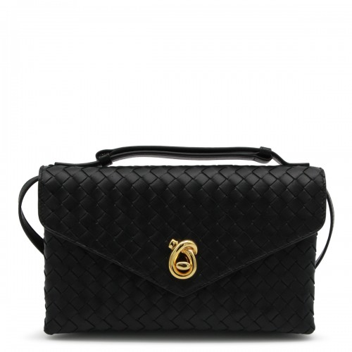 BLACK LEATHER KNOT LOCK TOP...