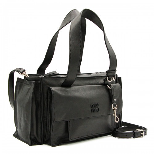 BLACK LEATHER SHOULDER BAG 2