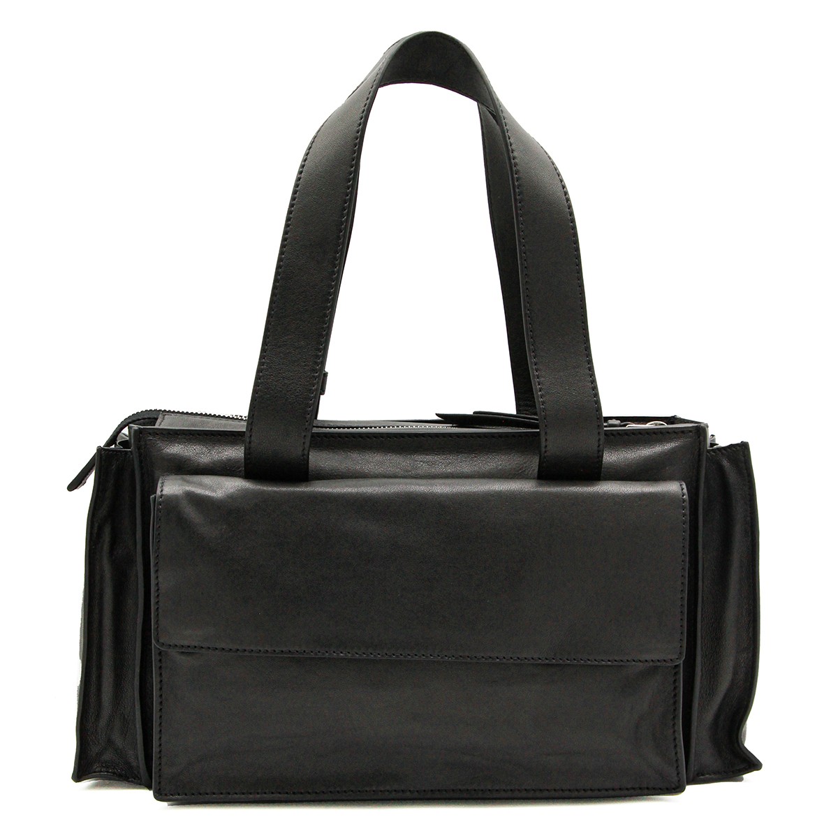 BLACK LEATHER SHOULDER BAG